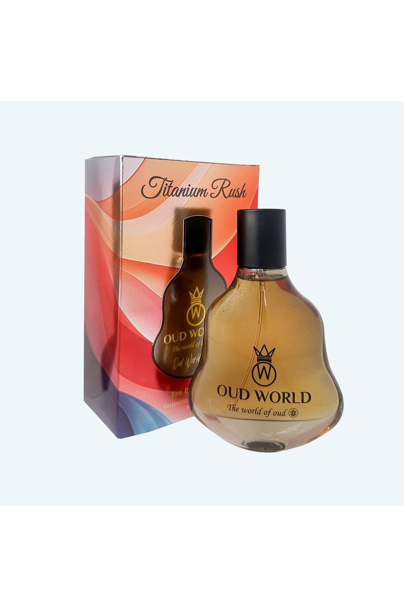 OUD WORLD Vibe Collection Titanium Rush Eau de Parfum 50ml | Fruity Floral Woody Perfume | Arabian Oud Inspired - Image 1