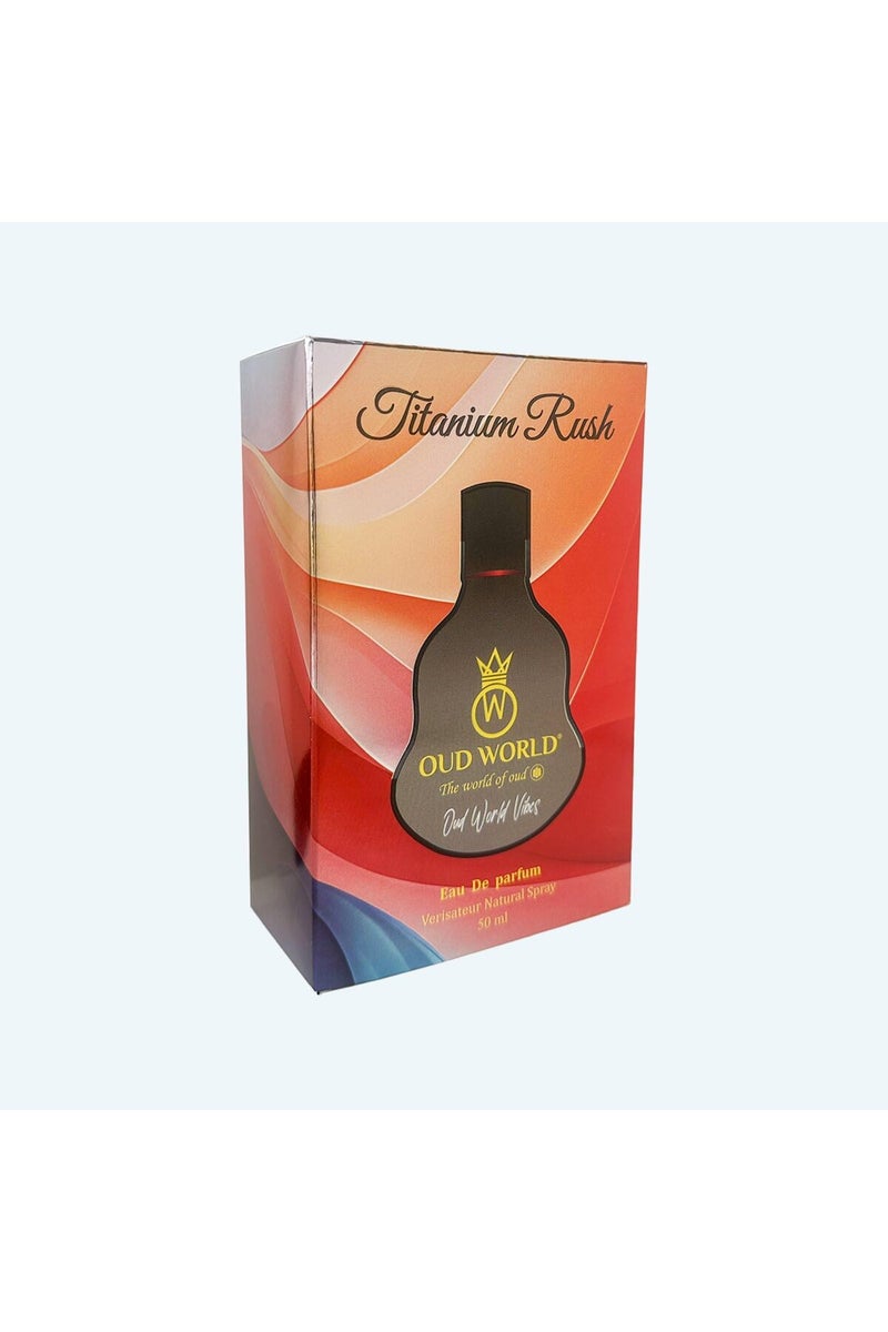 OUD WORLD Vibe Collection Titanium Rush Eau de Parfum 50ml | Fruity Floral Woody Perfume | Arabian Oud Inspired - Image 2