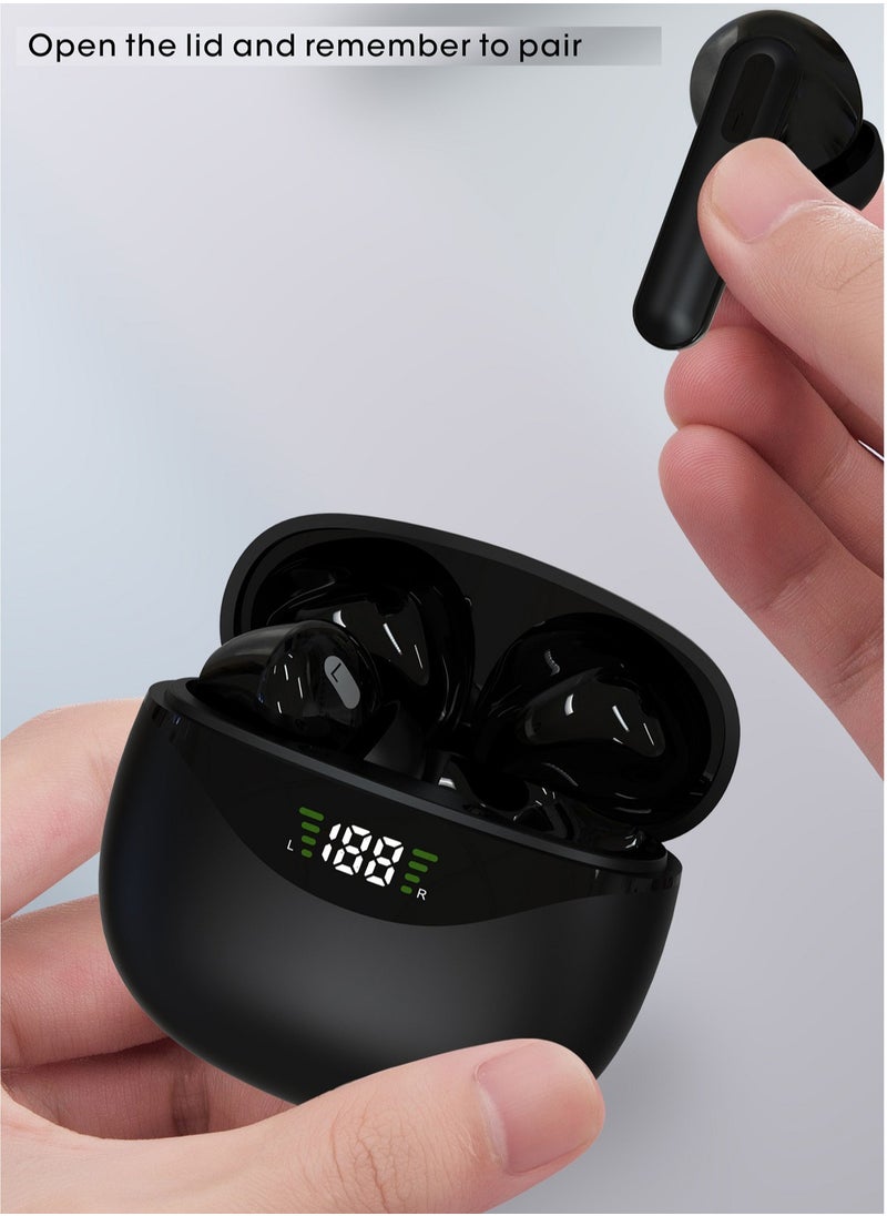 Youque - New TWS Waterproof Sports In-Ear Wireless Earbuds, Bluetooth Earphones with LED Digital Display for iPhone IOS Android Windows Black - Image 1