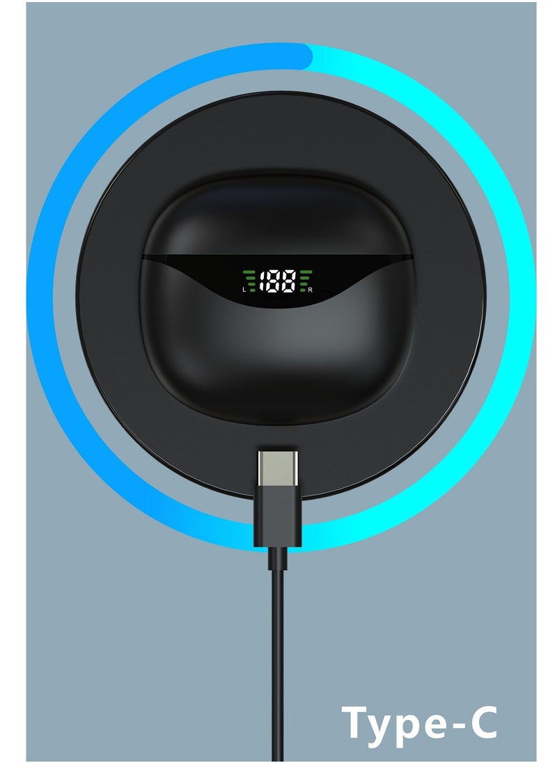 Youque - New TWS Waterproof Sports In-Ear Wireless Earbuds, Bluetooth Earphones with LED Digital Display for iPhone IOS Android Windows Black - Image 1