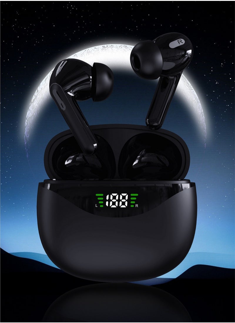 Youque - New TWS Waterproof Sports In-Ear Wireless Earbuds, Bluetooth Earphones with LED Digital Display for iPhone IOS Android Windows Black - Image 1