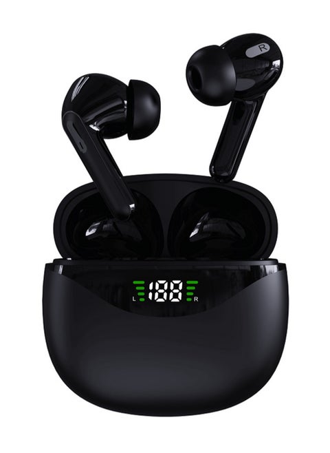 New TWS Waterproof Sports In-Ear Wireless Earbuds, Bluetooth Earphones with LED Digital Display for iPhone IOS Android Windows Black
