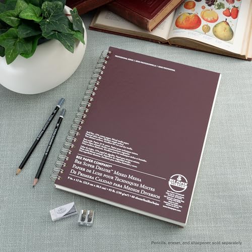 Bee Paper Company ورق النحل - 9" × 12" كراسة رسم مختلطة فاخرة، 60 ورقة - Image 3