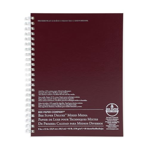 Bee Paper Company ورق النحل - 9" × 12" كراسة رسم مختلطة فاخرة، 60 ورقة - Image 1