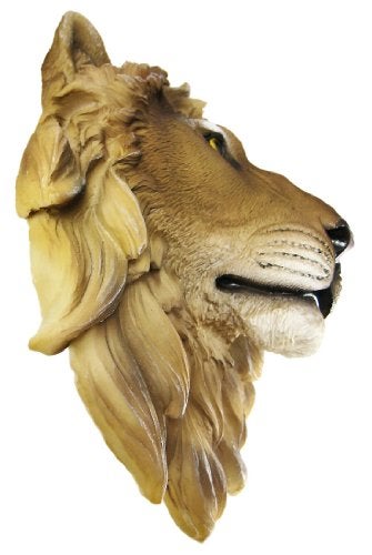 wonderworld تمثال رأس أسد أفريقي على الحائط - تمثال مصغر ليو 9.5 بوصة - Image 2