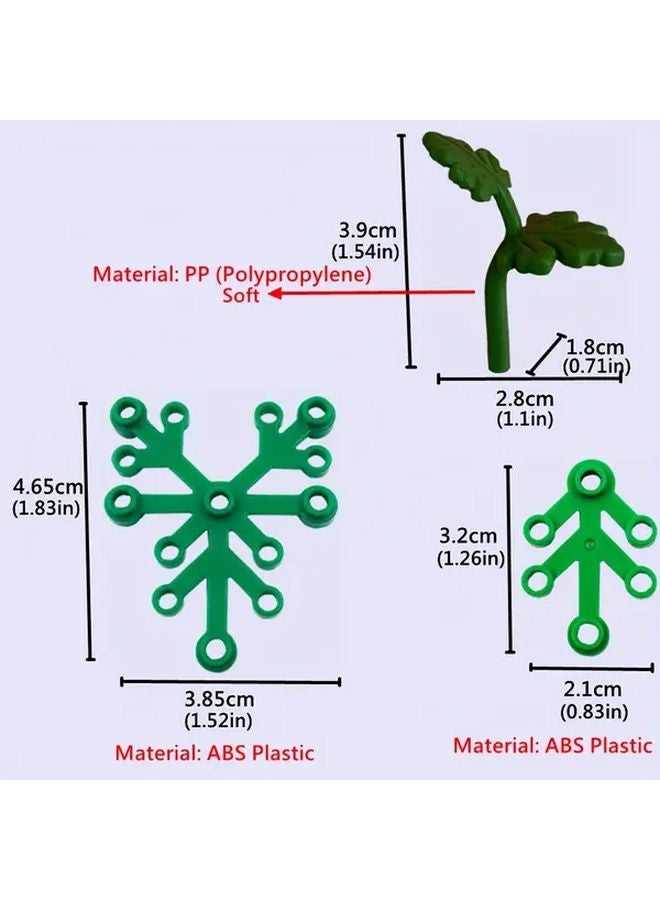 White Bough DIY Mini Building Blocks Set Garden Scene Forest Leaves Plant Toy Gift - Image 3