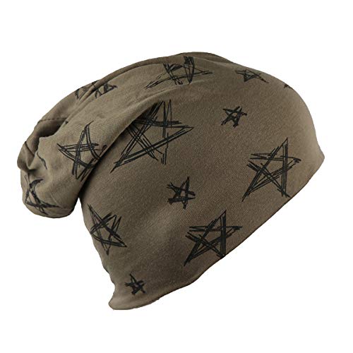 iSWEVEN Men's Beanie Cap, Cotton Slouchy Beanie and Skull Cap for Summer, Winter, Autumn & Spring Season, Can be Used as a Helmet Cap Too - Free Size (7025B, Brown) - Image 1