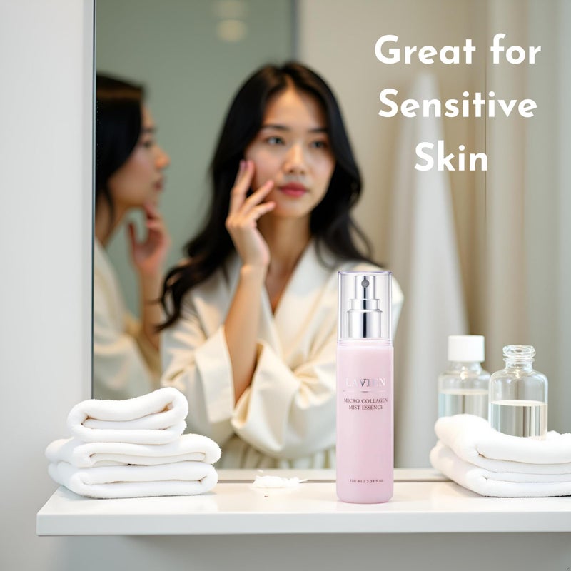 Lavien Micro Collagen Mist Essence - Hydrating Facial Spray, Redness and Smooth Skin - Suitable All Skin Types - 3.38 Fl Oz Bottle - Image 3