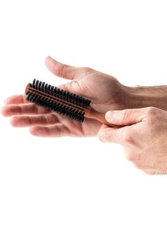 ZilberHaar - Styler Hair And Beard Brush - Round Brush, 1.3 Inch Stiff Boar Bristles And 8.5 Inch Pearwood Handle - 222 Plugs Of Bristles - Beard Grooming Brush For Men  - Image 1