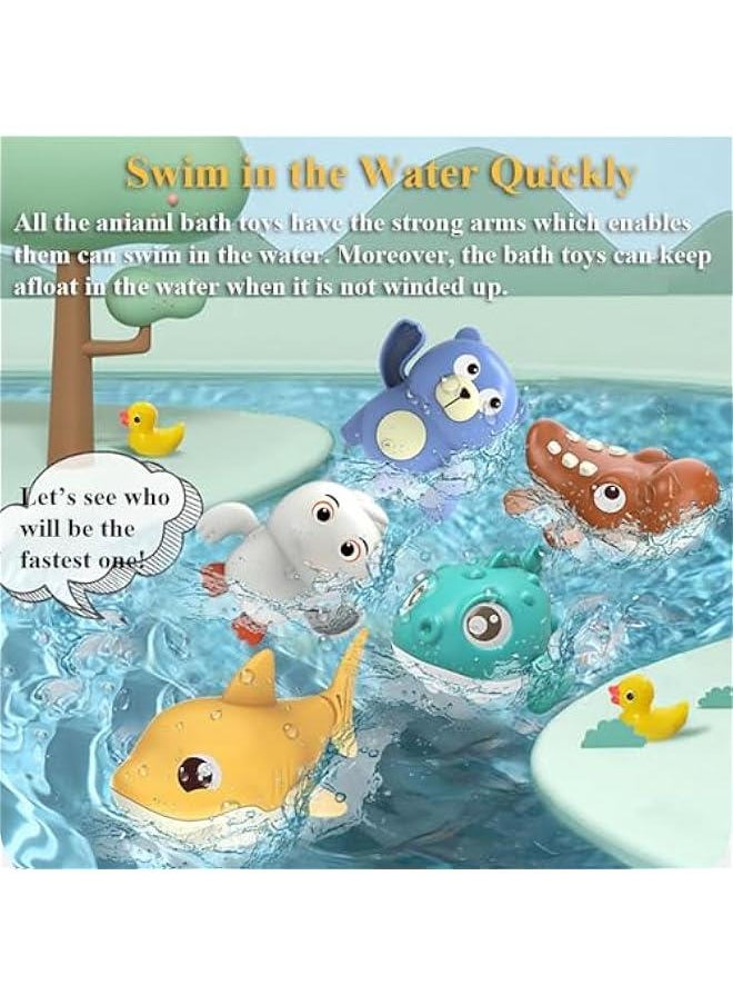 null - Shark Bath Toy, Wind-up Swimming Shark Tub Toy Windup Shark Water Toy Shark Bathtub Toy Shark Floating Toy Shark Pool Toy Shark Toy for Kids (Grey) - Image 1