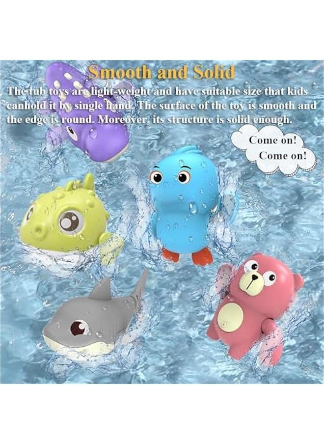 null - Shark Bath Toy, Wind-up Swimming Shark Tub Toy Windup Shark Water Toy Shark Bathtub Toy Shark Floating Toy Shark Pool Toy Shark Toy for Kids (Grey) - Image 1