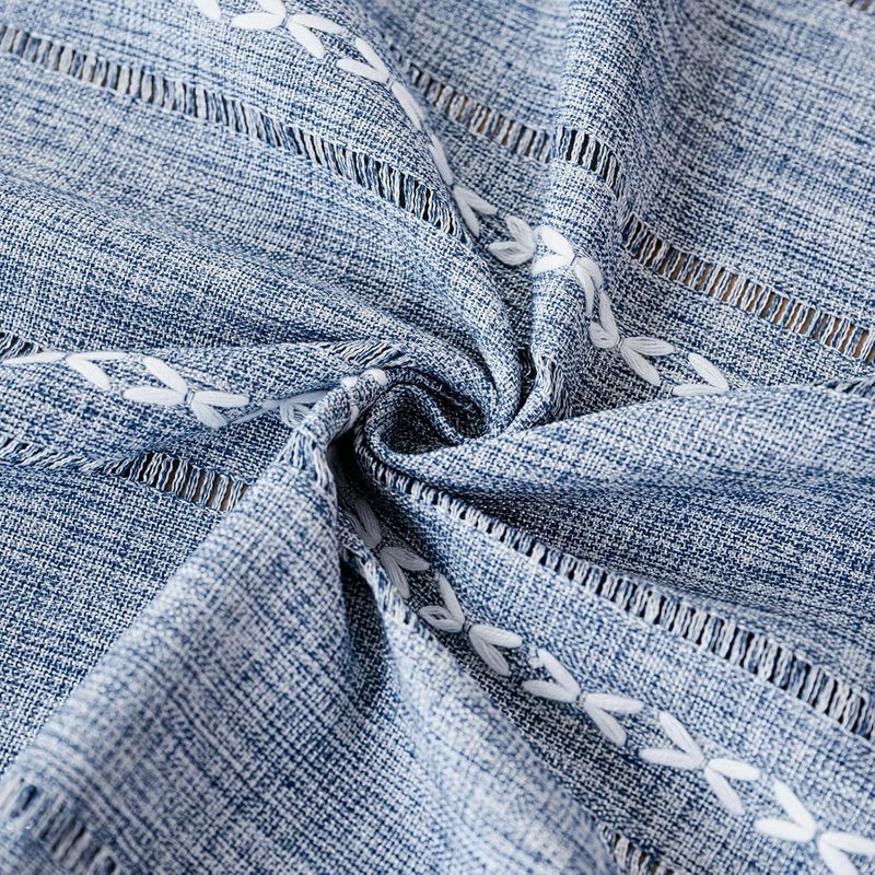Utobanh All user friendly build Bedside Table Cloth with Tassel Small Table Cover for Nightstand,Bedside Table TV Microwave (Grey Blue, 17.7 * 39.4inches) General standard crafted - Image 3