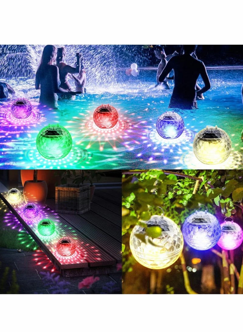 SOLARAE Solar Floating Pool Lights, Pool Lights That Float with RGB Color Changing Waterproof Disco Solar Pool Lights for Swimming Pool at Night Hangable LED Glow Ball Lights for Pond, Garden, Backyard 2PCS - Image 3
