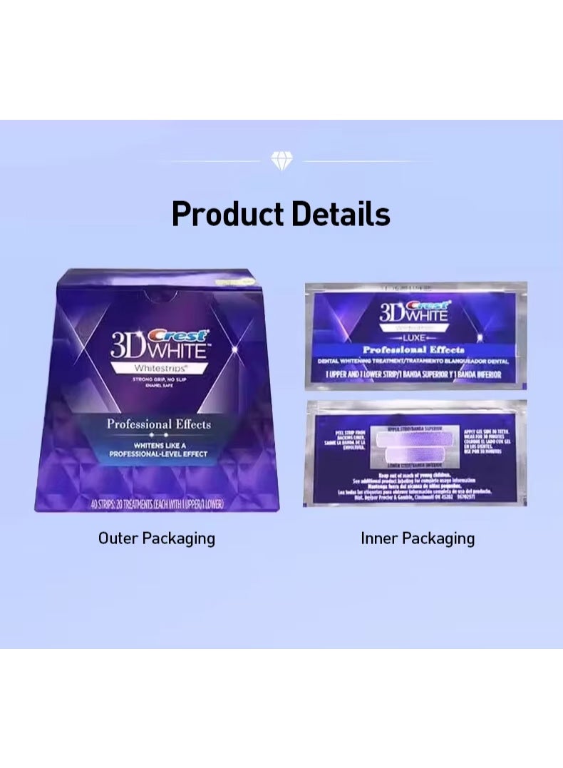 Crest 3D White Strips Crest Whitestrips Original Professional Effects Teeth Whitening Strips Tooth Bleaching Whitening Factor - Image 2