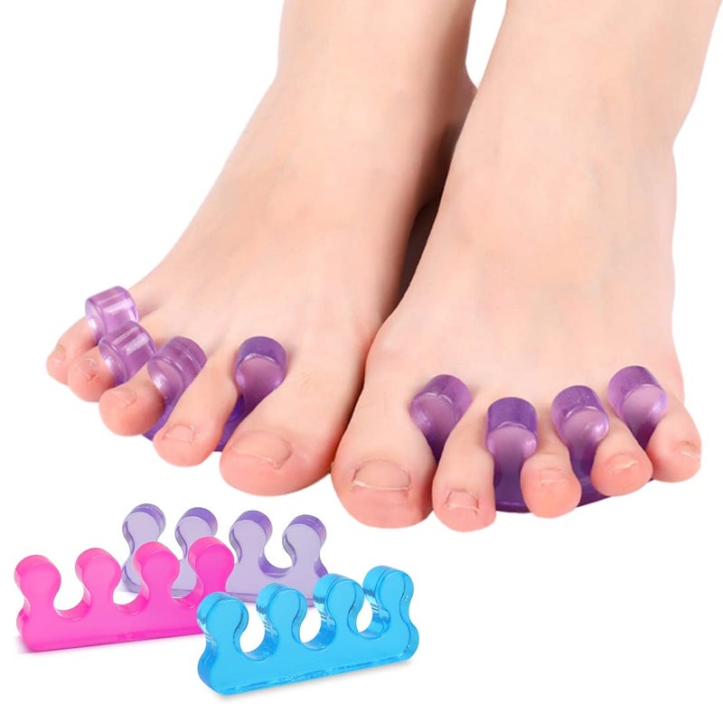 SUNFATT Toe Separators for Pedicure,Toe Separators for Nail Polish,Pedicure Toe Spacers,Toe Spacers use for separation of toenails or nails,Soft Gel Toenail Spacers Pedicure Kit.(6pcs) - Image 1