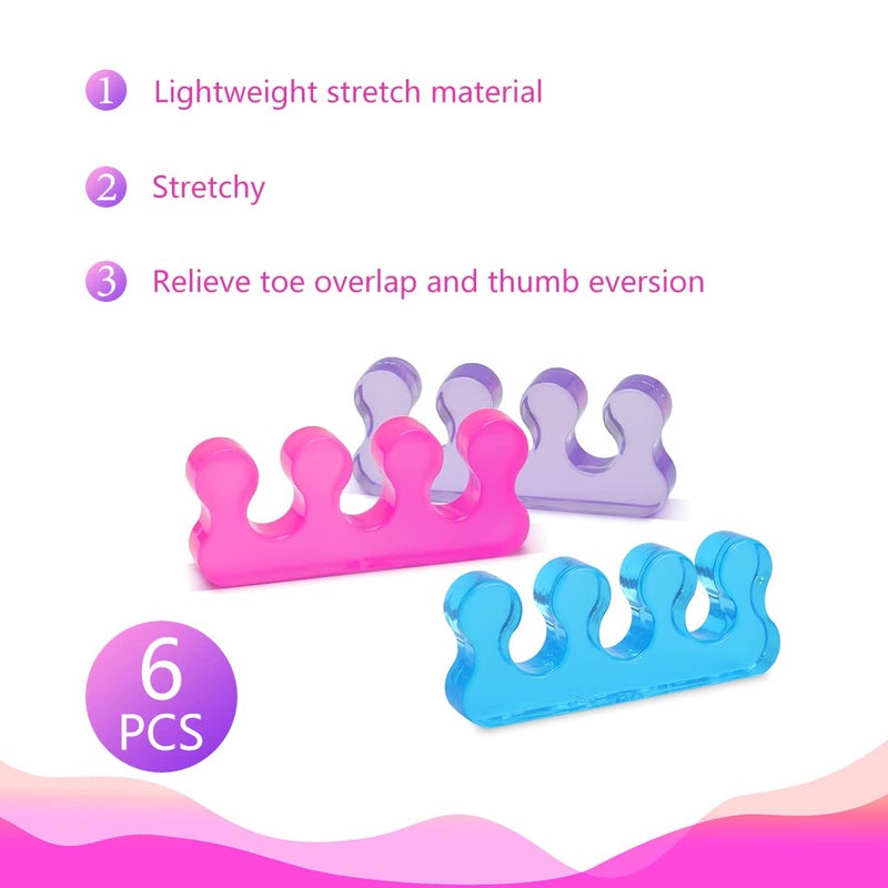 SUNFATT Toe Separators for Pedicure,Toe Separators for Nail Polish,Pedicure Toe Spacers,Toe Spacers use for separation of toenails or nails,Soft Gel Toenail Spacers Pedicure Kit.(6pcs) - Image 5