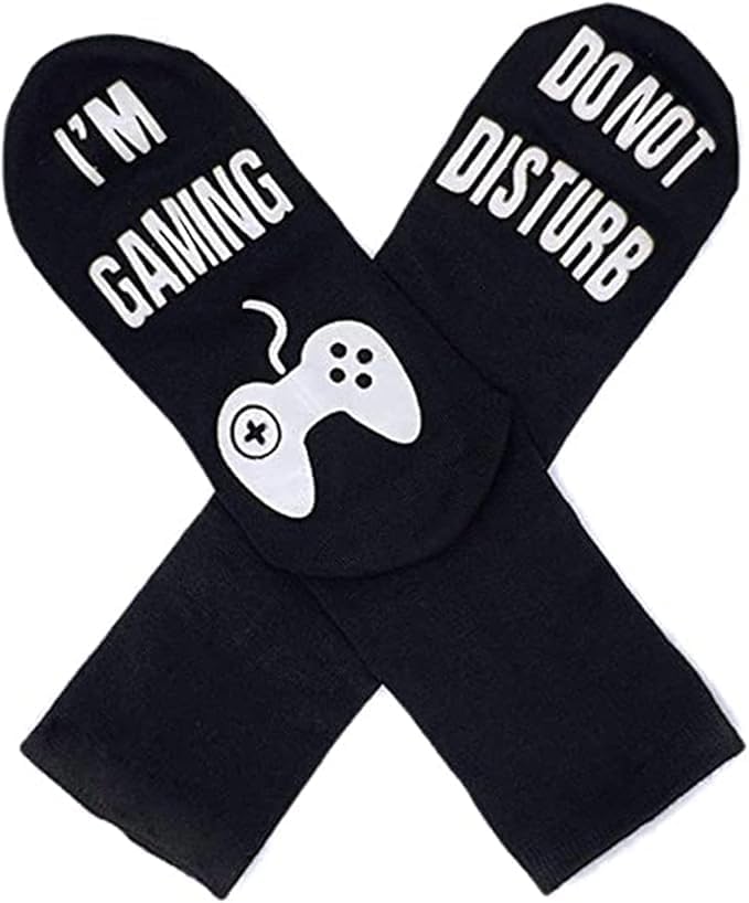 ChicAbode Do Not Disturb Game Socks, Fun and Novel Gamer Gift Socks, Elastic Breathable Drainage, Comfortable and Durable, Teen Boys Birthday Gift, Indoor and Outdoor High Strength Sportswear, Black - Image 4