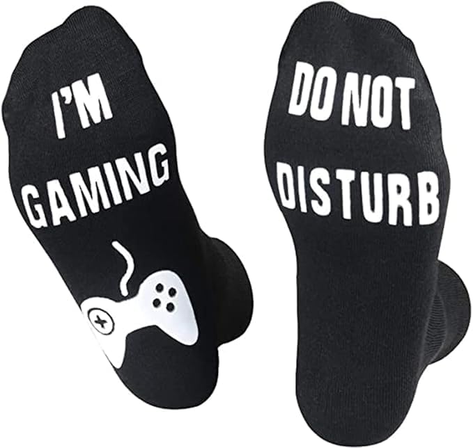 ChicAbode Do Not Disturb Game Socks, Fun and Novel Gamer Gift Socks, Elastic Breathable Drainage, Comfortable and Durable, Teen Boys Birthday Gift, Indoor and Outdoor High Strength Sportswear, Black - Image 1