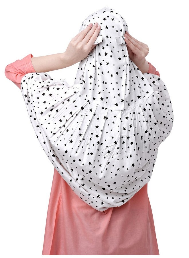 7 season's 7 season's Female Cotton Girls Long Scarf Cum Mask With Tie Closer Usable For Vehical Driver White Printed Design Universal Size For Girl & Woman  - Image 3
