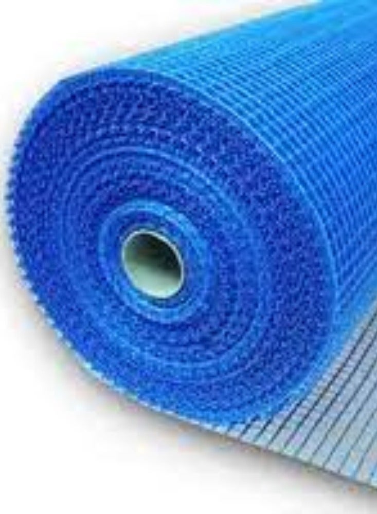 KNP Blue Fiberglass Mesh Tape (4"x25Mtr) is a durable tape made from woven fiberglass strands embedded in a matrix of adhesive. - Image 2