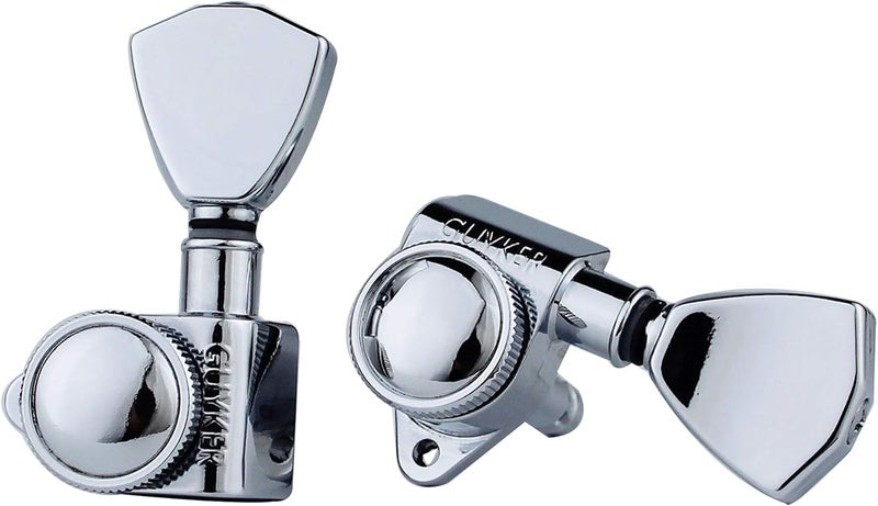 guyker Guitar Locking Tuners (3L + 3R Handed) - 1:21 Models Rear Lock String Tuning Key Pegs Machine Head with Trapezium Handle Replacement for Electric, Folk or Acoustic Guitars - Chrome - Image 5