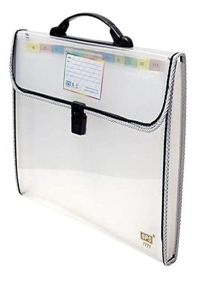 Lamok Portable A4 Legal Document Organizer - Expanding Accordion File with Label Card Folders Window and Press Lock for Daily Use (Pack of 2, Black) - Image 3