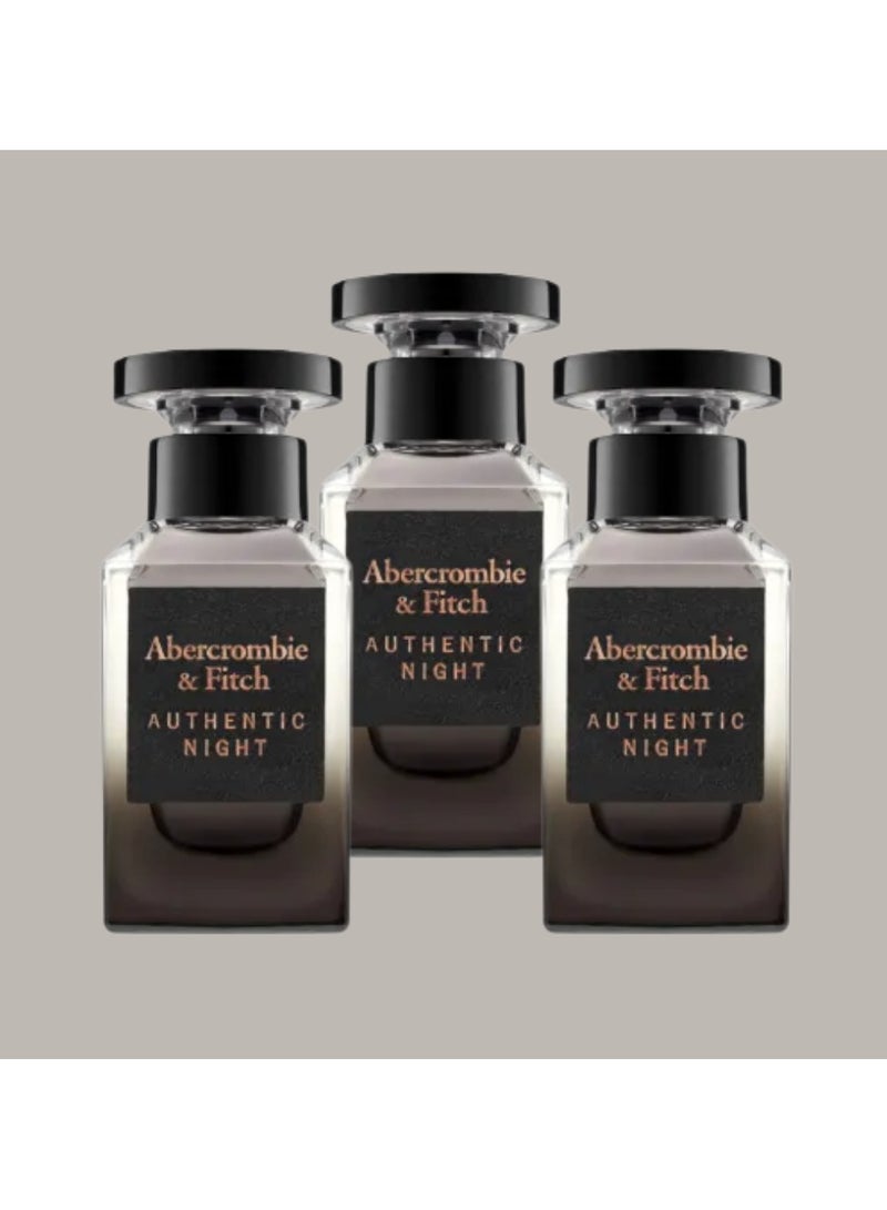 Abercrombie & Fitch Authentic Night Eau de Toilette for Men 30ml - Image 3