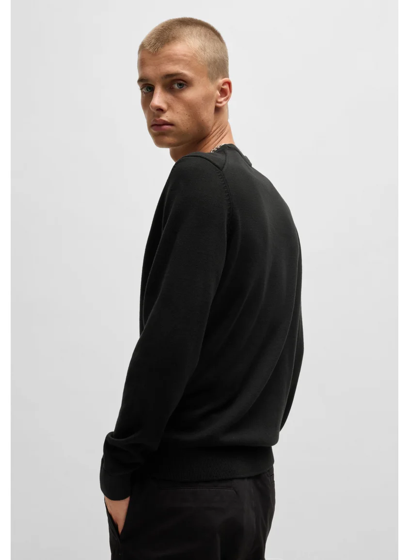 HUGO Cotton sweater with red logo label