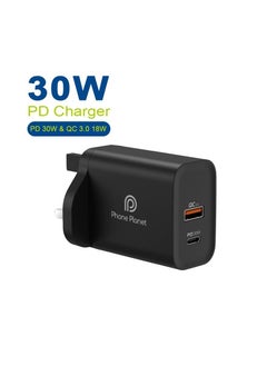 Phone Planet 30W Home Charger Black PD 3.0 Quick Charger Type C Wall Charger  - Image 1