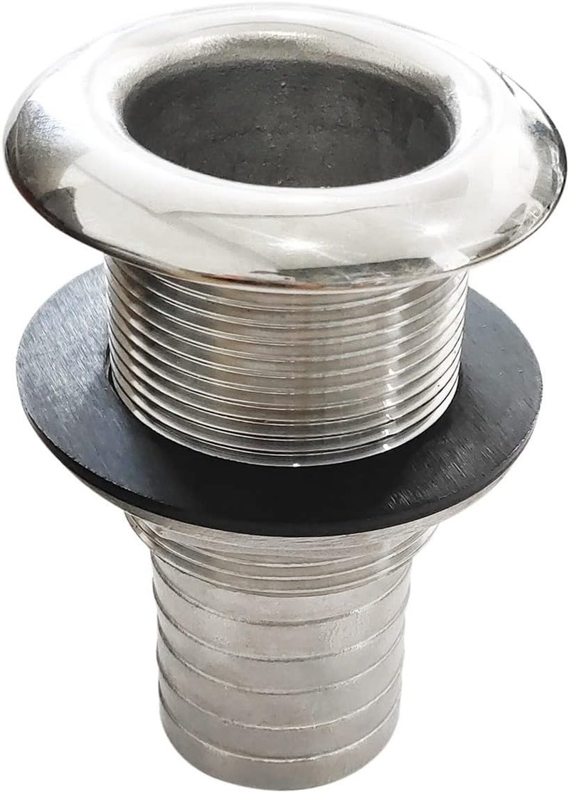 keehui 316 Stainless Steel DurableStandard Length Thru-Hull Fitting w/Nut &Gasket Boat Plumbing Fittings for Boats, Yachts, Marine - Image 1