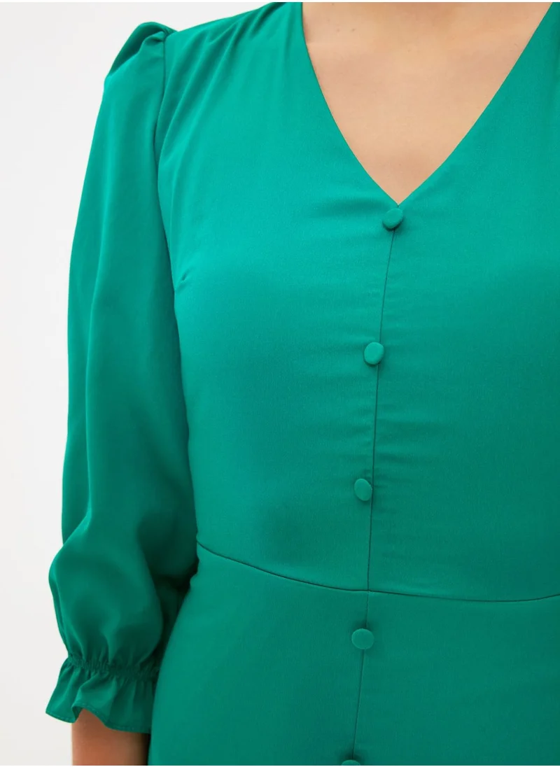 trendyol Puff Sleeve Button Detail Dress