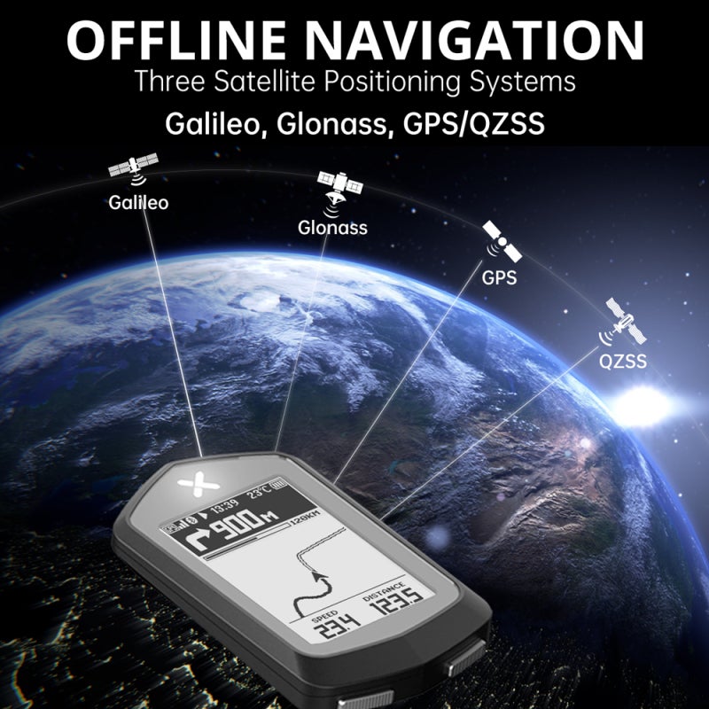 Xoss 2.4inch 240 * 160 High Resolution Display Bike Computers Bicycle Digital Stopwatch Cycle Speedometer IPX7 Waterproof Cycling Speed Meter Mobilephone APP Control - Image 2