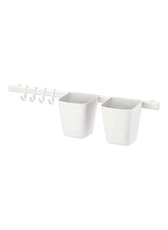 Ikea Ikea Sunnersta Rail With 4 Hooks And 2 Containers  White 