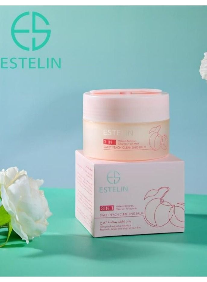 ESTELIN بلسم التنظيف 3 في 1 بخلاصة الخوخ الحلو 100 جرام - Image 1