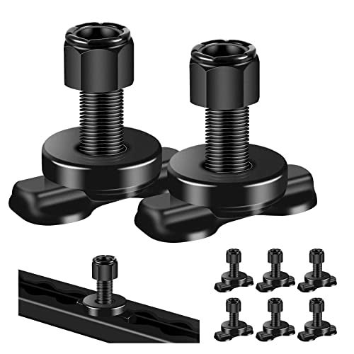 Onesnt 8 Pcs L-Track Double Lug Threaded Stud Nut Fitting Tie Down| Used with L Track Rail for Truck Bed,Trailer Cargo Control,Pickup,RV,ATV,Bearing 6000 LBS Heavy Duty Steel - Image 1
