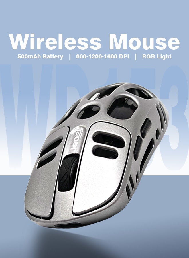 Wireless Bluetooth Gaming Mouse for PC, Mac, Laptop, Desktop, smartphone, tablet, Computer Mice with 2.4Ghz USB Receiver, 800/1200/1600 DPI, Gray
