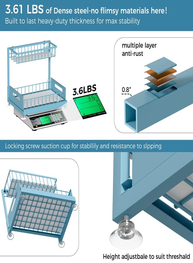 Saydear 2 Pack Under Sink Organizer Storage 2-Tier Premium Metal Pull-Out Racks, Height Adjustable, Easy Installation | Kitchen & Bathroom Organizers Teal - Image 4