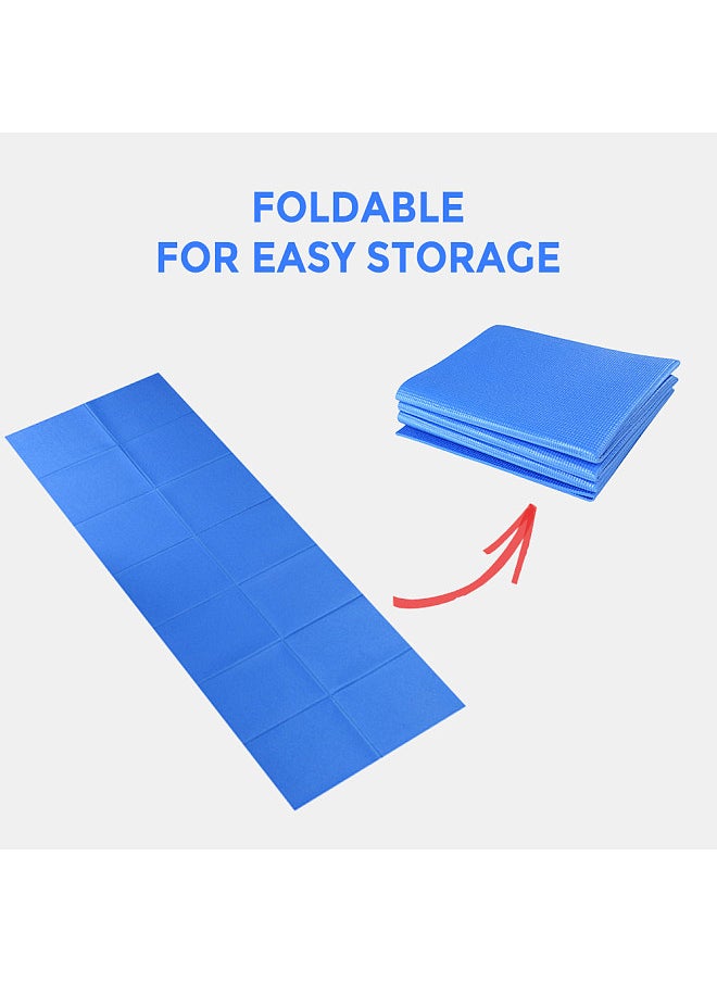 Generic Folding Yoga Mat 68 x 27 Inch 4mm Super Thin PVC Yoga Mat for Beach Park Travel Picnic Pilates  - Image 3