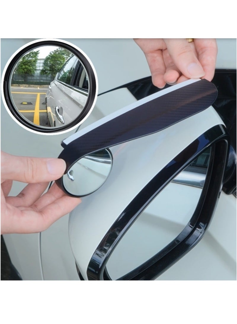 2pcs Car Blind Spot Mirror, Rearview Mirror Rain Eyebrow Multifunctional 2-in-1, Rain Covering For Rainy Days, Expanding View, Safety Driving - Image 1