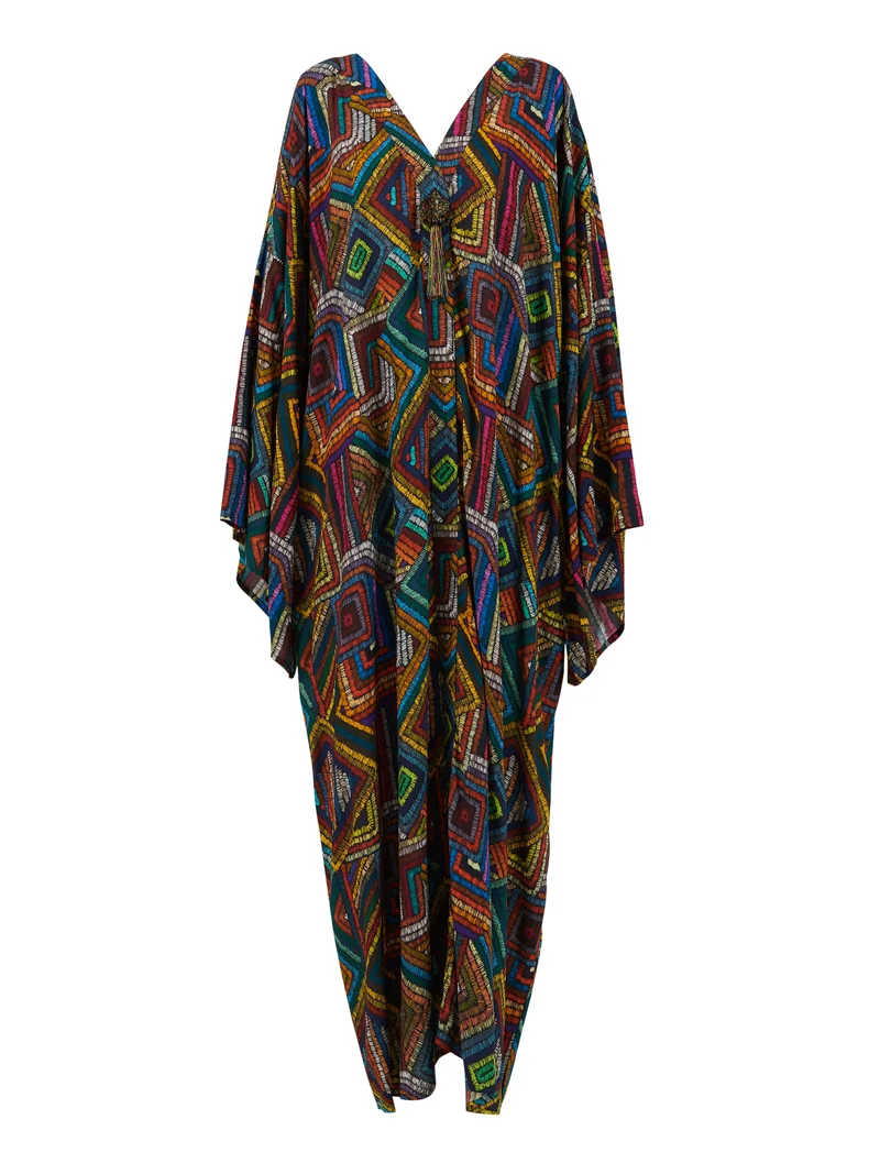 leem Scribbles Print Kaftan