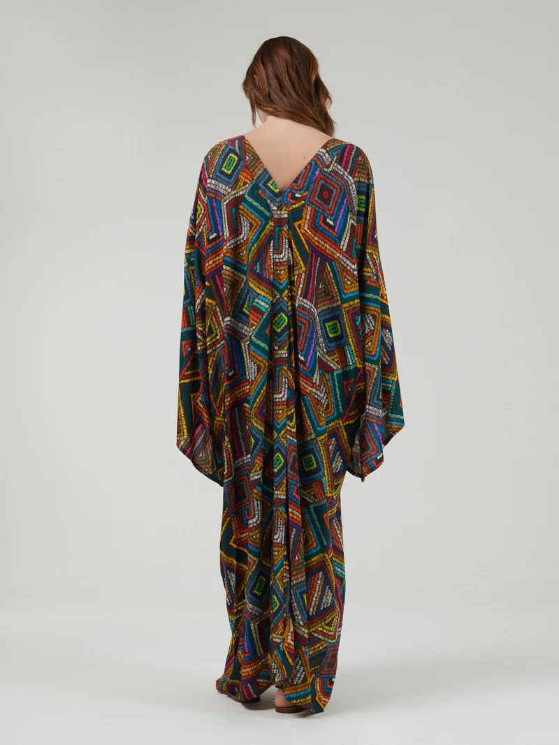 leem Scribbles Print Kaftan