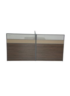 KARNAK Modern 2-Person Workstation Desk With Table Top Screen Divider For Office, Living room, Hotel, Premium Quality Workstation 240cm H-342 Ash Walnut  - Image 4