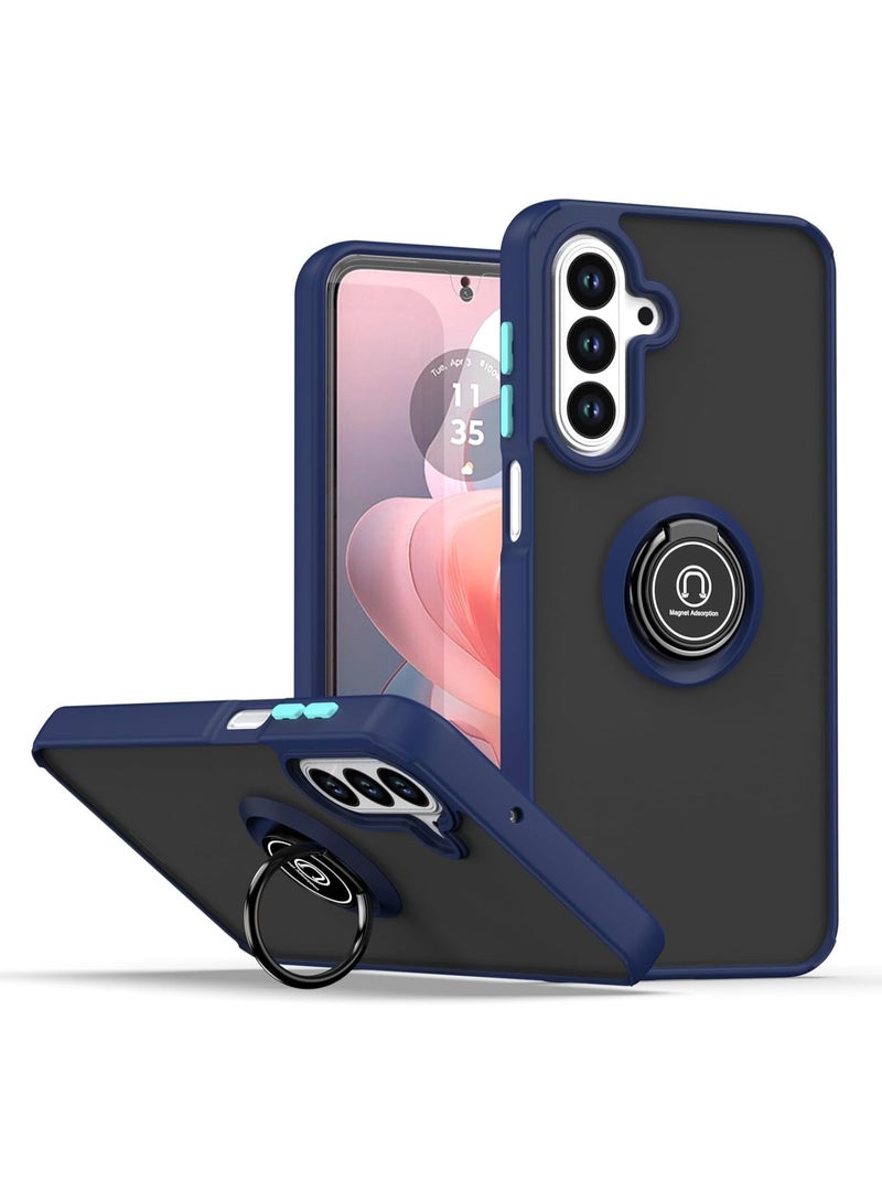 Samsung Galaxy A17 5G Rotational Metal Ring Kickstand Cover Anti Fingerprint Scratch Resistance Matte Finish Case Soft TPU Bumper Magnetic Car Mount Cover for Samsung Galaxy A17 5G