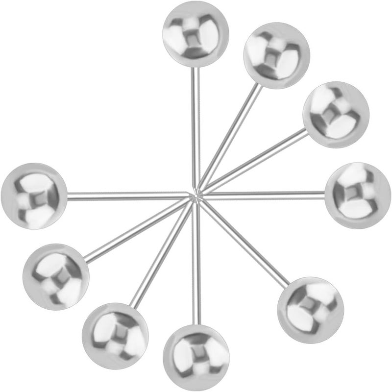 Yalis Push Pins Map Tacks 1/8-Inch Retro Metallic Color Beads Head Marking Push Pins, 200-count (Silver) - Image 3