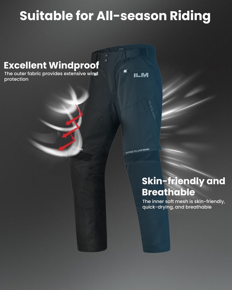 ILM Motorcycle Riding Pants Men CE Armored Motocross Touring All Season Protective P04 (L,32L) - Image 5
