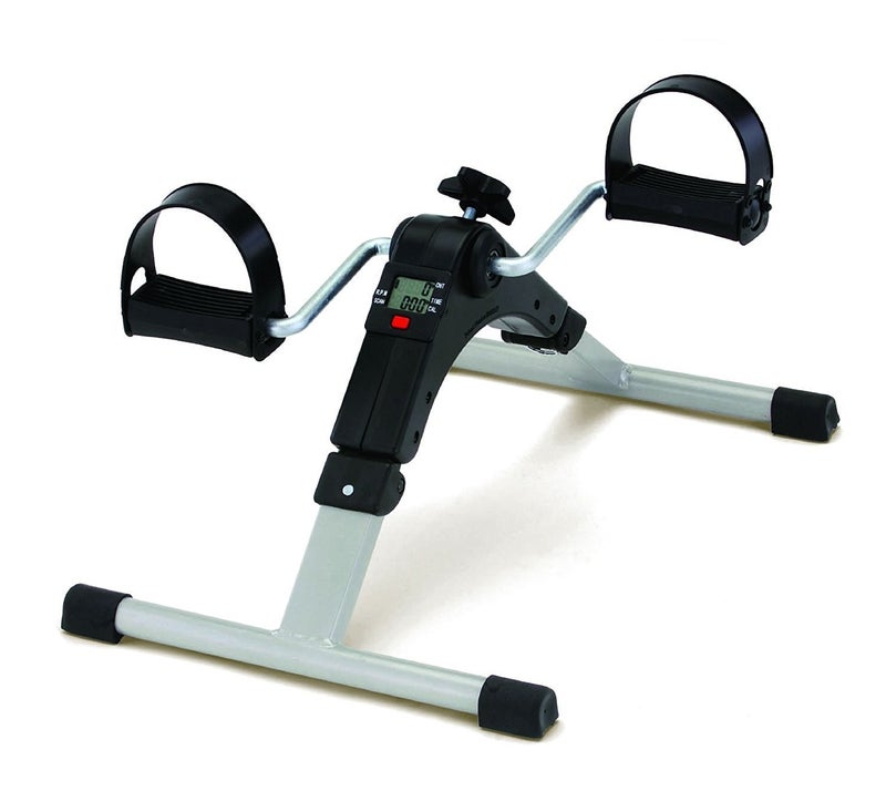 Inditradition Alloy Steel Foldable Mini Floor Foot Pedal Exerciser Cycle, Exercise Bike (Digital Display, Ready-to-Use, Black/Silver) - Image 1