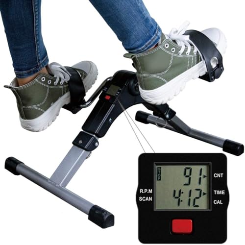 Inditradition Alloy Steel Foldable Mini Floor Foot Pedal Exerciser Cycle, Exercise Bike (Digital Display, Ready-to-Use, Black/Silver) - Image 3