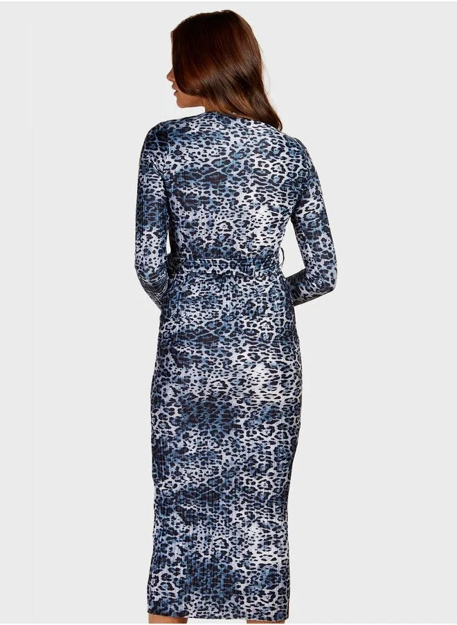 Little Mistress Leopard Print Dress