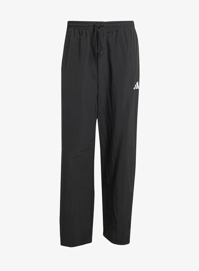 Adidas BLACK/WHITE Small Logo Woven Open Hem Sweatpants for Men | Best Price UAE