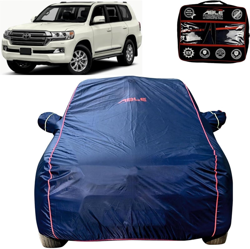 Able Parashuit Blue WR Series Car Body Cover with Mirror Pockets and Driver Door Zipper Compatible for Toyota Land Cruiser V-8 - Image 1